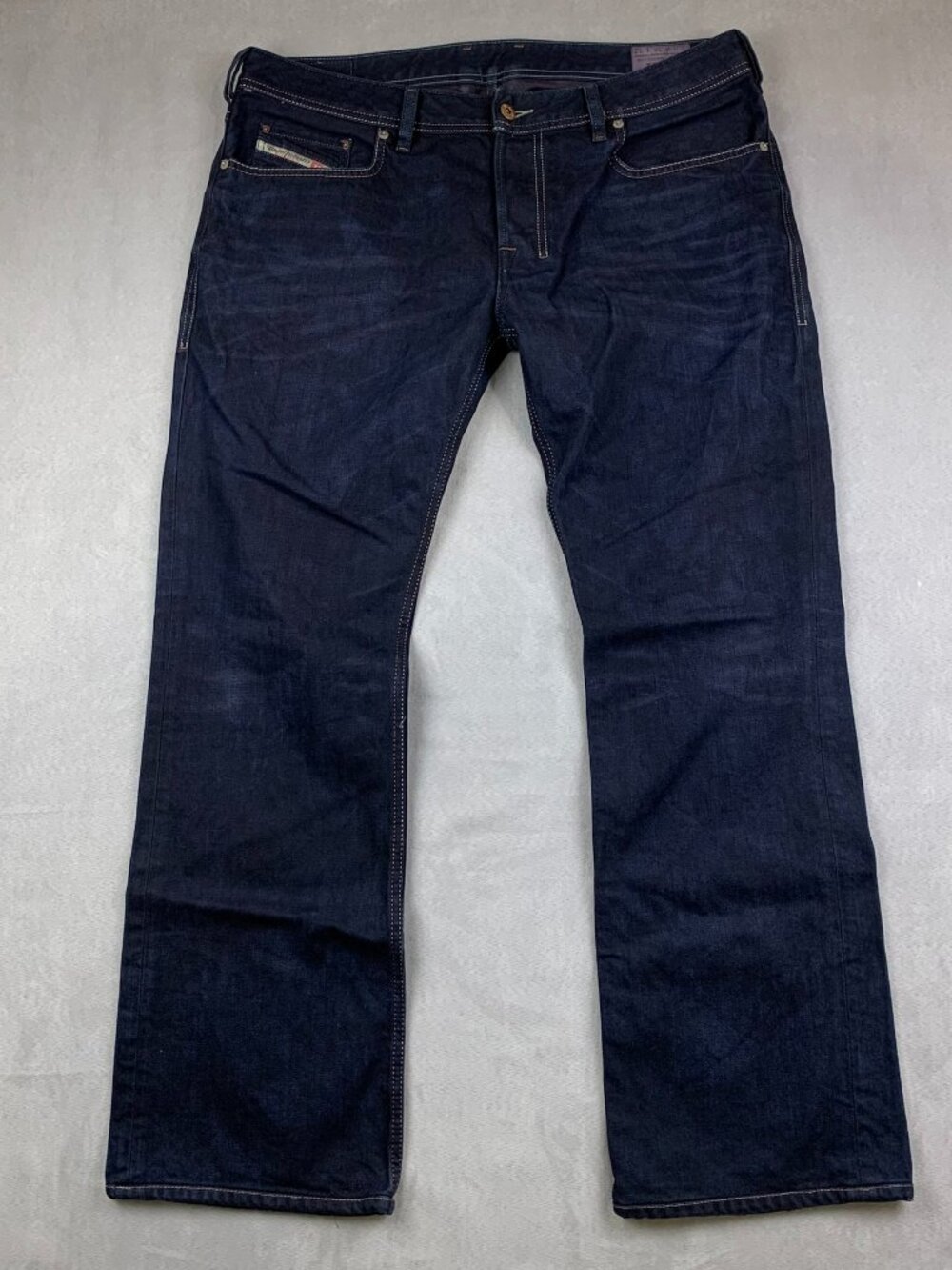 Diesel Mens Pants 36 Blue Jeans Zatiny Regular Bootcut Dark Wash Rigid 36x31